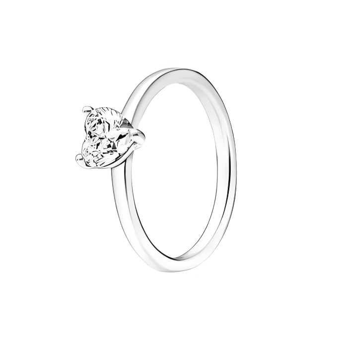 The Promise – Silver Heart Gem Ring