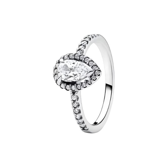 The Luna – Pearl Halo Silver Ring