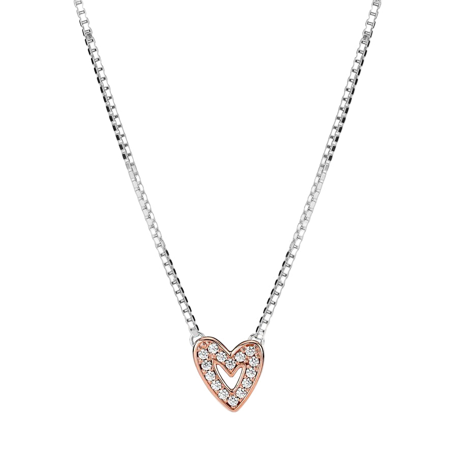 Sparkling Freehand Heart Necklace