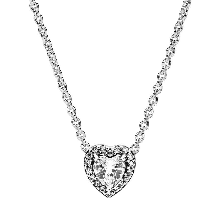 Elevated Pavé Heart Necklace