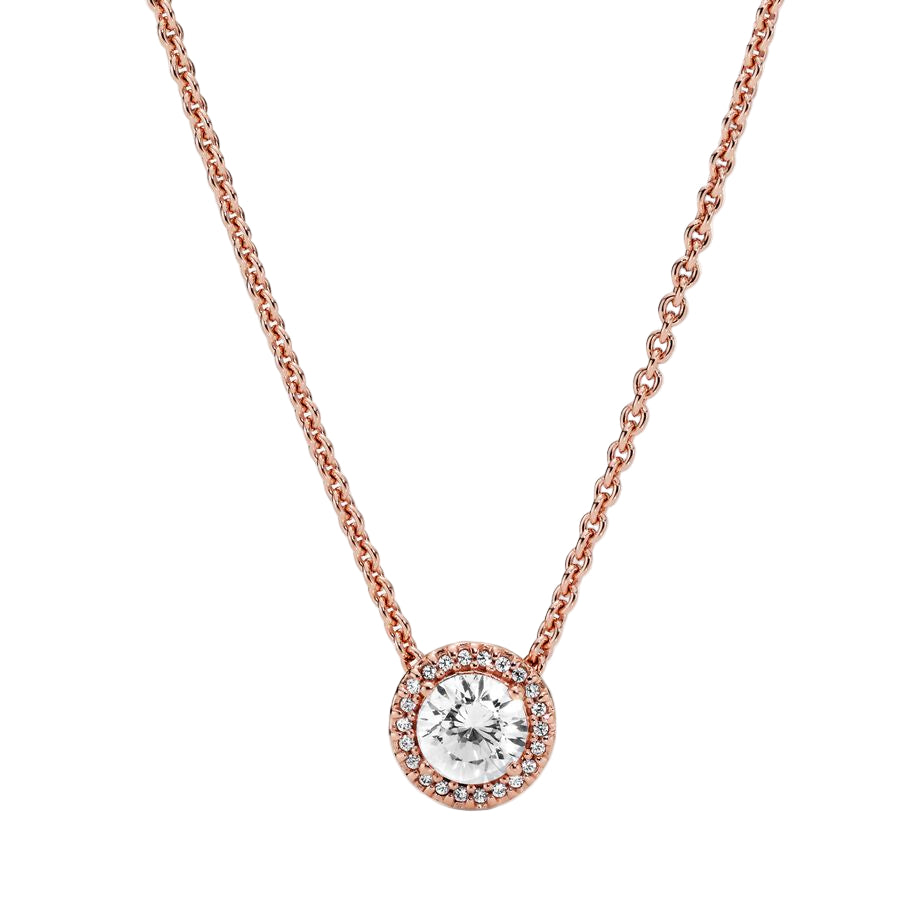 Round Sparkle Halo Necklace