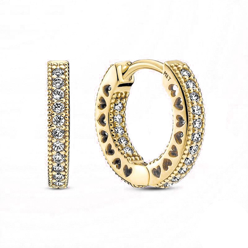 Pavé Heart Hoop Earrings