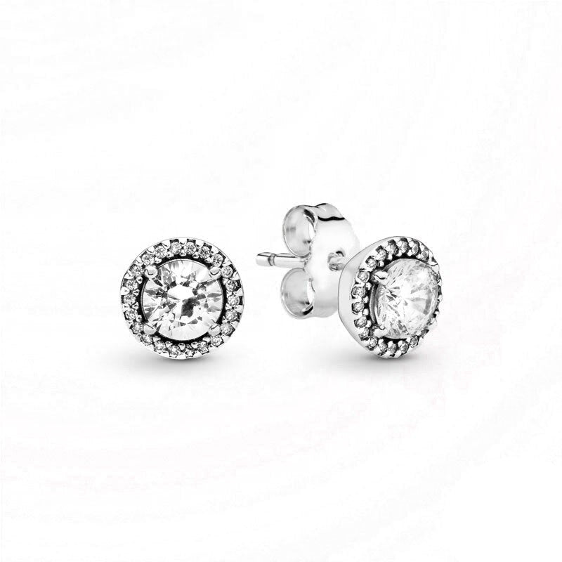Round Sparkle Stud Earrings