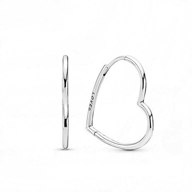 Asymmetrical Heart Hoop Earrings